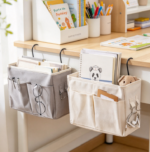 Bedside Storage Organizer (2-Piece Set) With Hooks, For Dormitories Or Children's Rooms