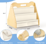 Solid Pine Children's Bookshelf, Double-Sided Design For Nurseries - Image 2