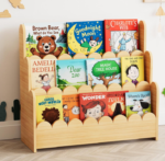 Three-Tier Children's Bookshelf With Wavy-Edge Detailing
