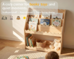 Four-Tier Wooden Children's Bookshelf With Wavy-Edge Detailing - Image 2