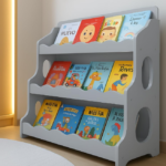 Wooden Children's Bookshelf In A Serene Gray Tone, Perfect For Children's Rooms