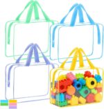 Extra-Large Transparent Toy Storage Bags, 4-Piece Set With Zipper