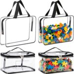 Set Of 4 Toy Storage Bags, Made Of Transparent Pvc With Zippers