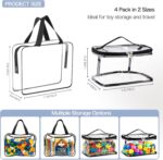 Set Of 4 Toy Storage Bags, Made Of Transparent Pvc With Zippers - Image 2