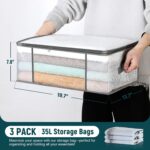 Three-Piece Clothing Storage Set, Foldable Plastic Bins For Blankets - Image 2