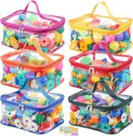 Six-Piece Transparent Toy Storage Bag Set, Waterproof Pvc, Multi-Color