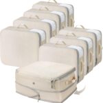 Eight-Piece Clothing Storage Set With Viewing Windows, Handles, And Compression Features