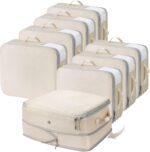 Eight-Piece Clothing Storage Set With Viewing Windows, Handles, And Compression Features