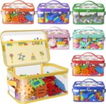Large Transparent Toy Storage Bags, 8-Piece Set With Double Zippers