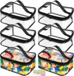 Six-Piece Transparent Toy Storage Bag Set, Waterproof Pvc, Black