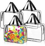 Transparent Pvc Toy Storage Bags, 4-Piece Set With Zipper