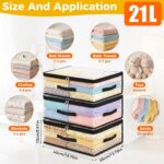 Five-Piece Transparent Zippered Storage Set With Handles, For Blankets - Image 2